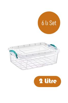 6 Adet 2 Litre Sığ Multi Box  - E-491-6