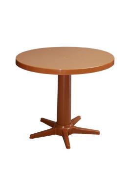 75 cm Yuvarlak Teak Rengi Plastik Masa - GF205GR