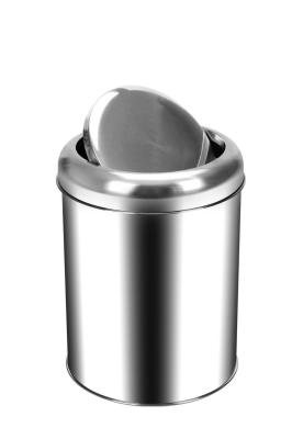 8 Litre Krom Pratik Kapaklı Çöp Kovası - 3822-8