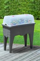 Ayaklı 60 Litre Şeffaf Fanuslu Plastik Bahçe Saksısı