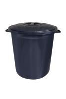 Battal Boy Kapaklı  Plastik Siyah  Çöp Kovası 50 Litre - CBK1150S