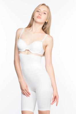 Beyaz Emay 2074 Yüksek Bel Desenli Double Uzun Paça Korse