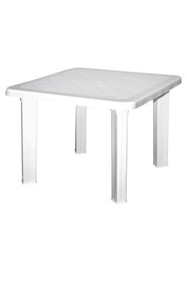Beyaz Plastik Kare Kısa Bahçe Masası 70x70 cm - GF235