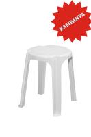 Beyaz Plastik Tabure Ø 34 x 43 cm - GF304