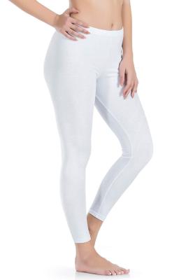 Derya Kurşun Beyaz Yüksek Bel Uzun Kadın Tayt-410W