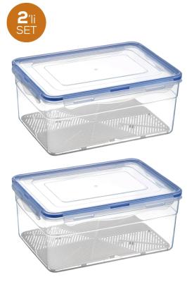 Bursev 2 Adet 6 Litre Sızdırmaz Kare Saklama Kabı 1146_08