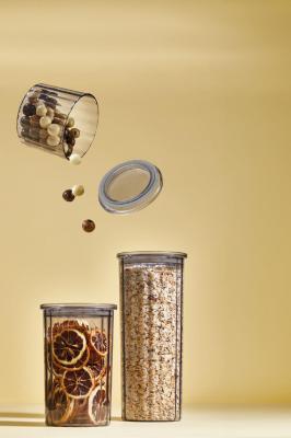 Bursev 3 Adet Crystal 1,0 Litre Plastik Saklama Kutusu - 1109_22