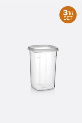 Bursev 3 Adet Royal Kare Saklama Kabı 1,2 Litre - 1109_02