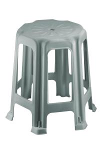 Büyük 6 Ayaklı Plastik Gri Tabure - 5171-82