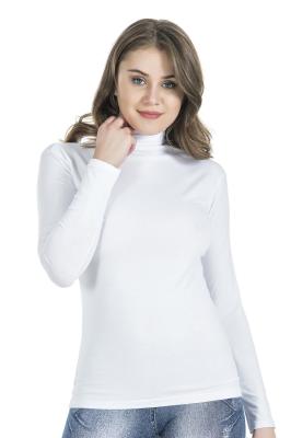 Derya Kurşun Balıkçı Yaka Uzun Kol Kadın Beyaz Tişört 245