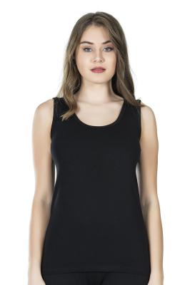 Derya Kurşun Dekolte Güpürlü Siyah Kadın Atlet 175