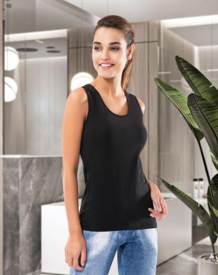 Derya Kurşun Güpür Dantelli Siyah Dekolte Atlet - 141