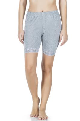 Derya Kurşun Kadın Dantelli Gri Kısa Tayt - 418