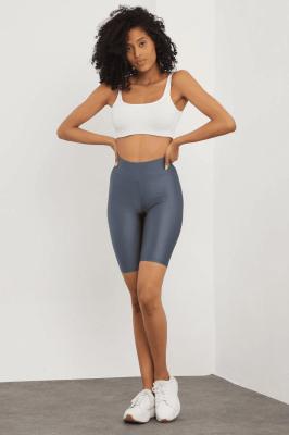 Derya Kurşun Kadın Füme Kısa Parlak Tayt 0596