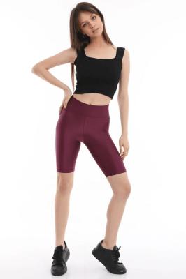 Derya Kurşun Kadın Mürdüm Kısa Parlak Tayt 0596