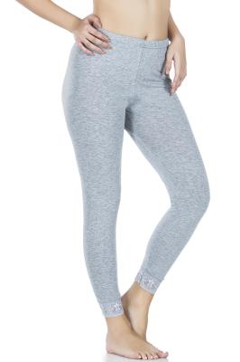 Derya Kurşun Kadın Paçası Dantelli Gri Uzun Kadın Tayt - 413GREY