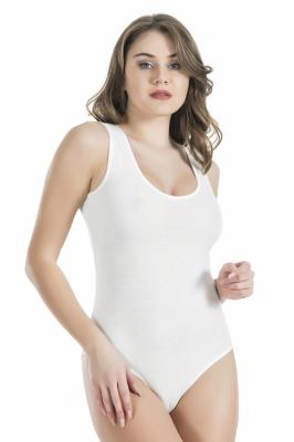 Derya Kurşun Kalın Askılı Çıtçıtlı Kadın Ekru Body 315