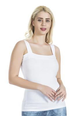 Derya Kurşun Kare Yaka Kadın Beyaz Atlet 219