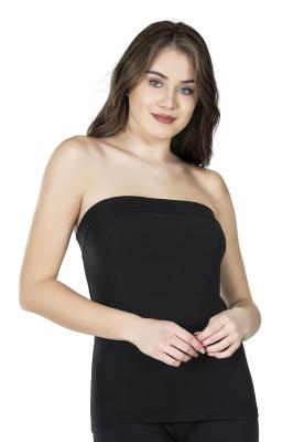 Derya Kurşun Straplez Kadın Siyah Atlet 249