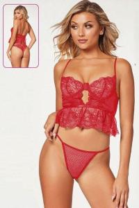 For Dreams Kırmızı Dantel İç Çamaşır Takımı - 9109R