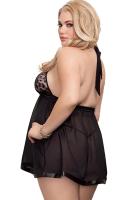 Kadın Büyük Beden Siyah  Babydoll - 2040