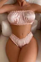 Kadın Büzgülü Gold Renk İç Çamaşır Takımı - 2113G