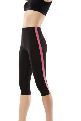 Derya Kurşun Kadın Çizgili Kısa Sporcu Kapri Tayt 0535