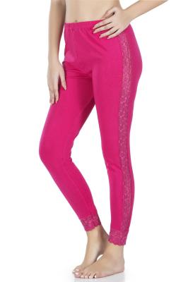 Derya Kurşun Kadın Dantel Şeritli Fuşya Uzun Tayt - 416