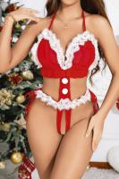 Kadın Kırmızı Yılbaşı Babydoll Fantezi Kostüm - 2166