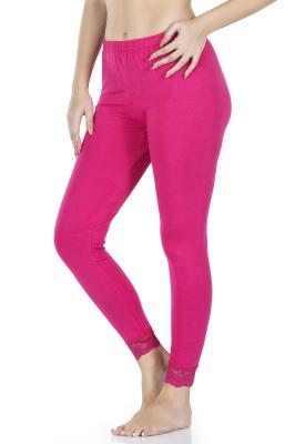 Derya Kurşun Kadın Paçası Dantelli Fuşya Uzun Kadın Tayt - 413FXY