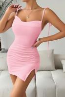 Kadın Pembe Mini Elbise - 5034