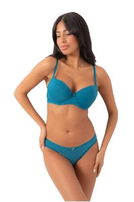 Kadın Petrol Mavisi Jakar  Sütyen Takım Push Up - NIC_100_13