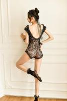 Kadın Siyah Dantel Babydoll - 1402