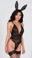 Kadın Siyah Dantel Detaylı Babydoll - 8267