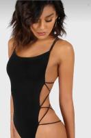 Kadın Siyah Sırtı İpli Body - 2104