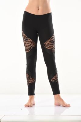 Derya Kurşun Kadın Güpür Dantel Detaylı Siyah  Eşofman Altı 0583