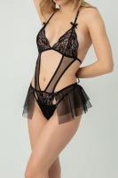 Kadın Siyah Tül Etekli Fantezi Babydoll - 2107