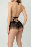 Kadın Siyah Tül Etekli Fantezi Babydoll - 2107