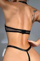 Kadın Siyah Zincir Detaylı Tül İç Çamaşır Takımı - 2125
