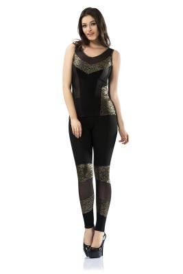 Kadın Transparan Detaylı Kadın Tayt Takım 878