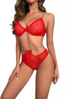 Kadın Zincirli Kırmızı Fantezi Sütyen Takım - 2126R