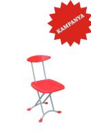 Katlanır Metal Ayaklı Plastik Kırmızı Sandalye - CF811-R