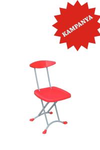 Katlanır Metal Ayaklı Plastik Kırmızı Sandalye - CF811-R