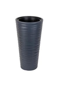 Kumsal Plastik Antrasit Renk 9 Litre Vazo Saksı Takımı - KVT2BR