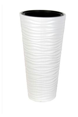 Kumsal Plastik Beyaz Vazo Saksı Takımı - KVT1