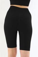 MI Soft Seamless Ripli Siyah Tayt Yoga Takımı - 3921B