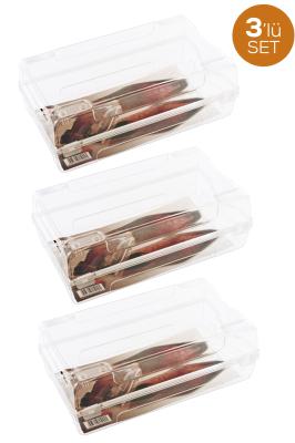 Mano 3 Adet Plastik Şeffaf Erkek Ayakkabı Saklama Kutusu - E-101-3