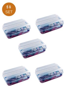 Mano 5 Adet Plastik Şeffaf Bot Saklama Kutusu - YE-102-5