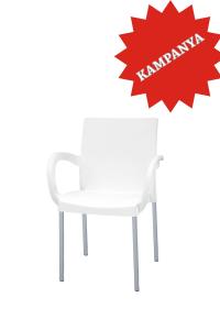 Metal Ayaklı Plastik Beyaz Koltuk - CF880