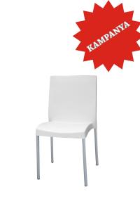 Metal Ayaklı Plastik Beyaz Koltuk - CF875